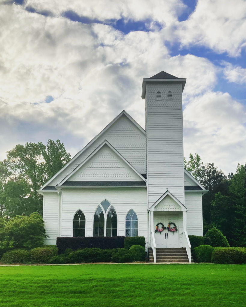 Front of church